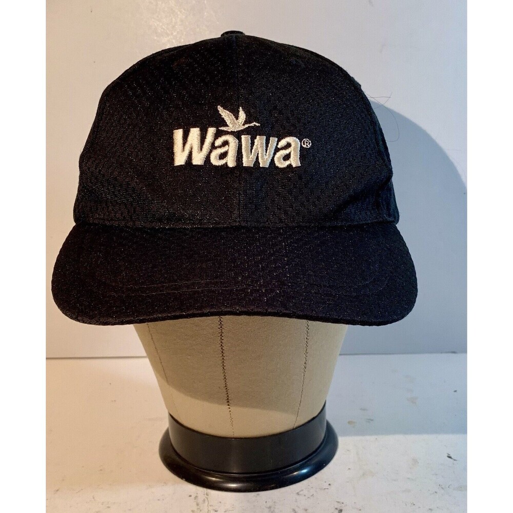 Wawa Convenience Store Men's Strapback Hat Black Size OSFM Embroidered Logo